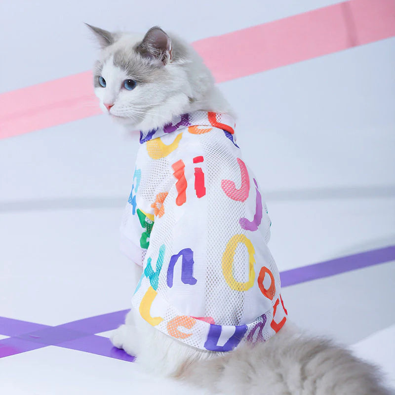 Mesh Shirt Cats Breathable Summer Hair Control
