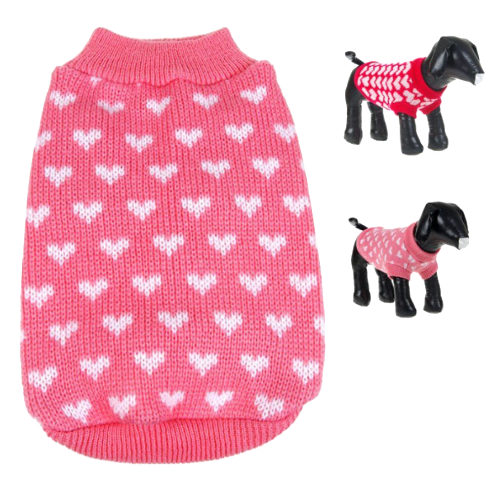 Silvercell Pets Ropa para Perros Cachorros Abrigo de Suéter de Punto Corazoncito