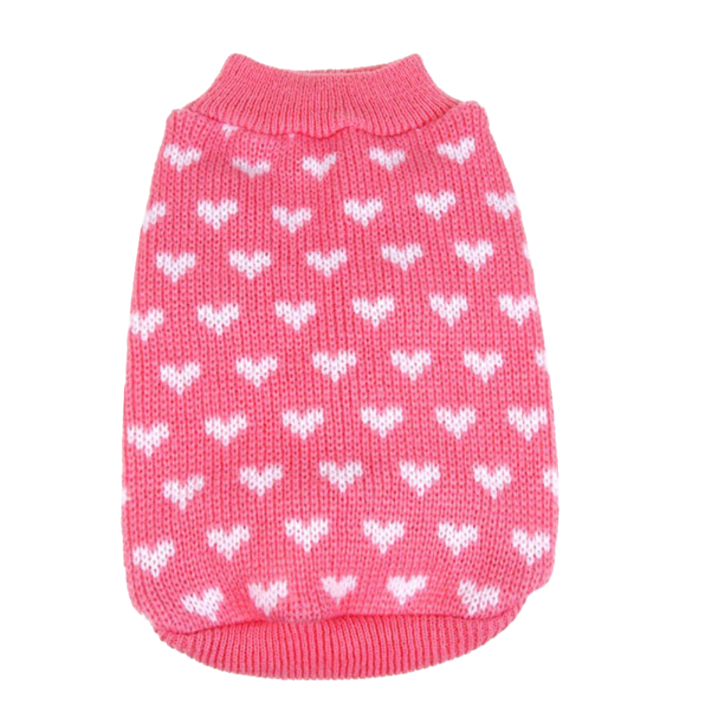 Silvercell Pets Ropa para Perros Cachorros Abrigo de Suéter de Punto Corazoncito